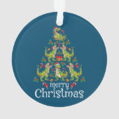 Vrolijk kerstfeest T Rex Boys Kinder kerstboom Rex Ornament (achterkant)