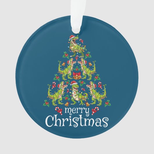 Vrolijk kerstfeest T Rex Boys Kinder kerstboom Rex Ornament (voorkant)
