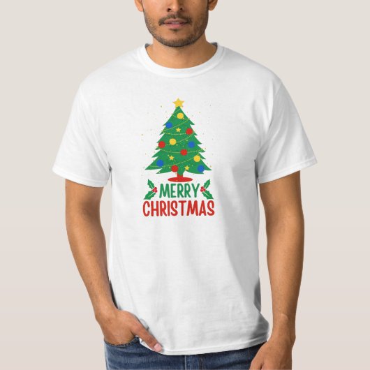 Vrolijk kerstfeest t-shirt (Voorkant)