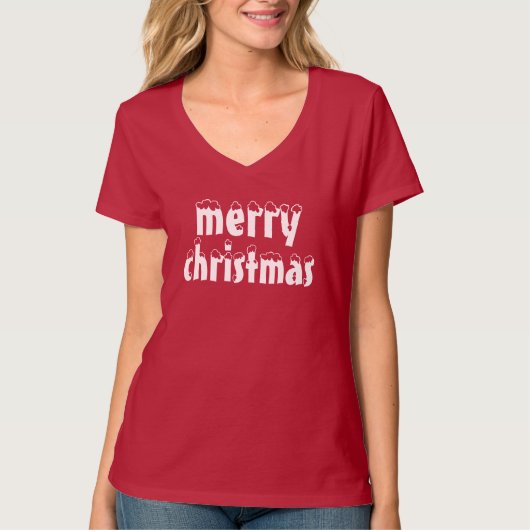 Vrolijk kerstfeest t-shirt (Voorkant)