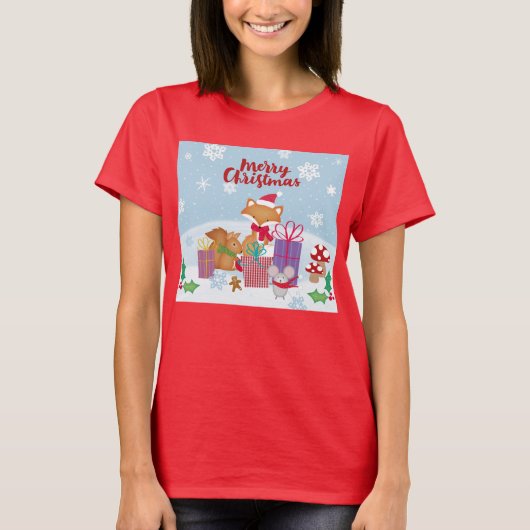 Vrolijk kerstfeest T-Shirt (Voorkant)