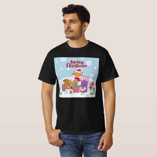 Vrolijk kerstfeest T-Shirt (Voorkant volledig)