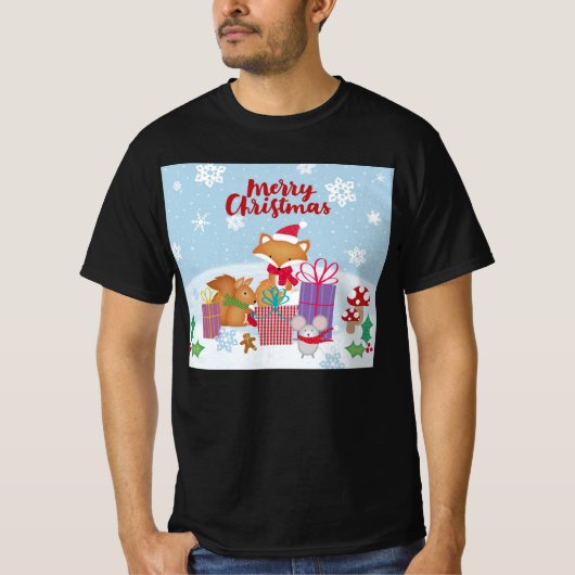 Vrolijk kerstfeest T-Shirt (Voorkant)