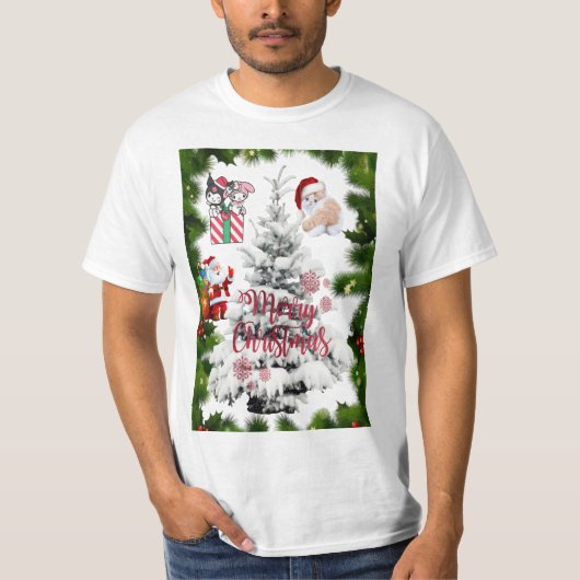 Vrolijk kerstfeest t-shirt (Voorkant)