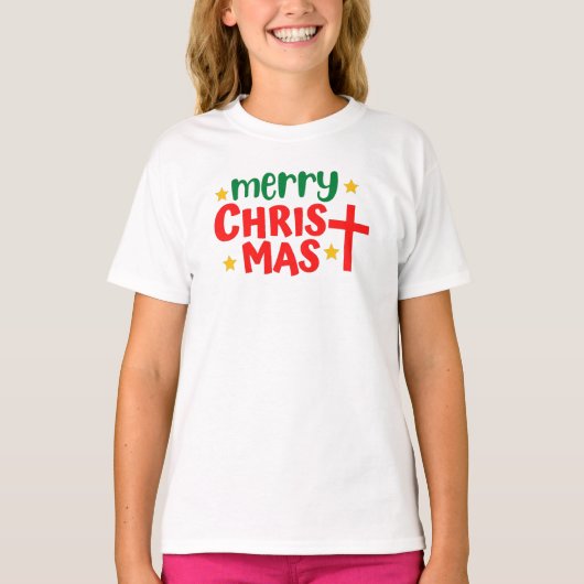 Vrolijk kerstfeest T-Shirt (Voorkant)