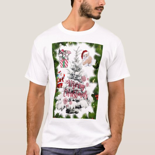Vrolijk kerstfeest t-shirt (Voorkant)