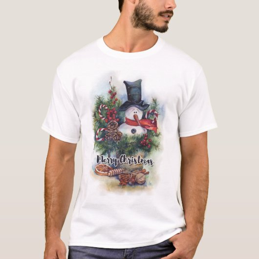 Vrolijk kerstfeest t-shirt (Voorkant)