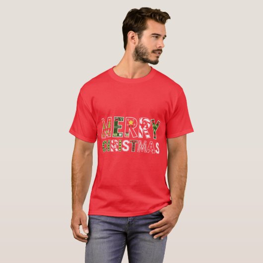 Vrolijk kerstfeest t-shirt (Voorkant volledig)
