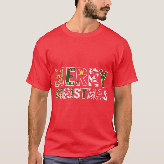 Vrolijk kerstfeest t-shirt (Voorkant)
