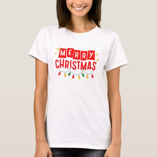 Vrolijk kerstfeest t-shirt (Voorkant)
