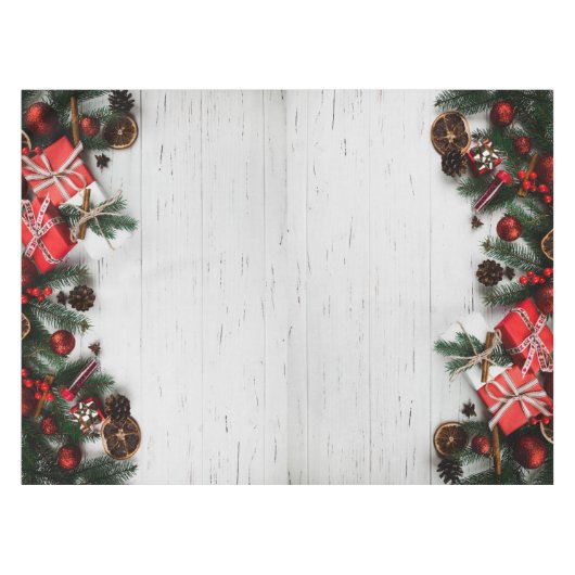 "Vrolijk kerstfeest" Tafelkleed (Voorkant (Horizontaal))