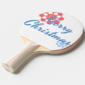 Vrolijk kerstfeest tafeltennisbatje (Voorkant Gekanteld)