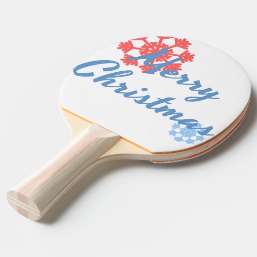 Vrolijk kerstfeest tafeltennisbatje (Voorkant Gekanteld)