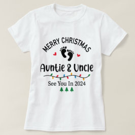 Vrolijk kerstfeest tante en oom zie je in 2024 t-shirt