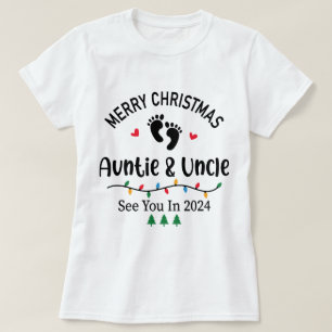 Vrolijk kerstfeest tante en oom zie je in 2024 t-shirt