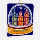 Vrolijk Kerstfeest tante Snowglobe Village Keramisch Ornament (Rechts)