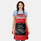 Vrolijk Kerstfeest Tante Sonogram Baby Binnenkort Schort (Gedragen)