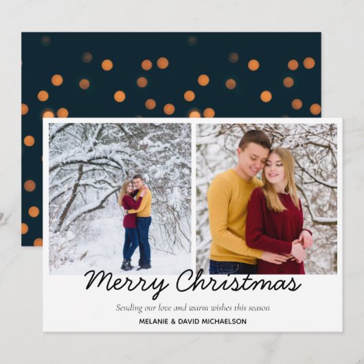 Vrolijk kerstfeest Tartan Foto Collage Seasonal Feestdagenkaart (Voorkant / Achterkant)