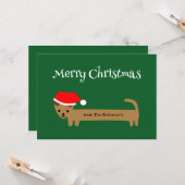 Vrolijk Kerstfeest Teckel Custom Family Xmas Kaart (Voorkant / Achterkant in situ)