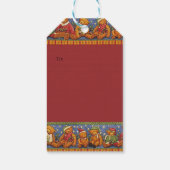 Vrolijk kerstfeest Teddy Bears  rood land Cadeaulabel (Achterkant)