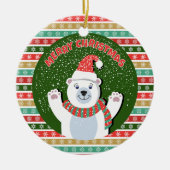 Vrolijk kerstfeest Teddy beer Keramisch Ornament (Voorkant)