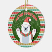Vrolijk kerstfeest Teddy beer Keramisch Ornament (Links)
