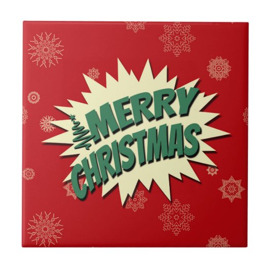 Vrolijk kerstfeest tegeltje (Voorkant)