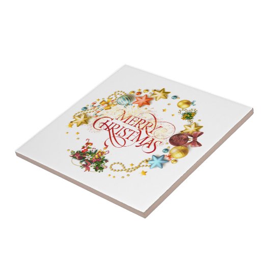 Vrolijk kerstfeest tegeltje (Zijkant)