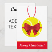 Vrolijk kerstfeest Tennis Ball Gift & Red Bow Holi Feestdagenkaart (Voorkant / Achterkant)