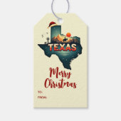Vrolijk kerstfeest Texas State Gepersonaliseerde v Cadeaulabel (Voorkant)
