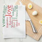 Vrolijk kerstfeest theedoek (Quarter Fold)