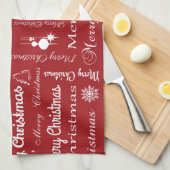 Vrolijk kerstfeest theedoek (Quarter Fold)