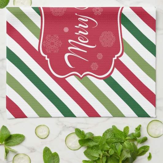 Vrolijk kerstfeest theedoek (Gevouwen)