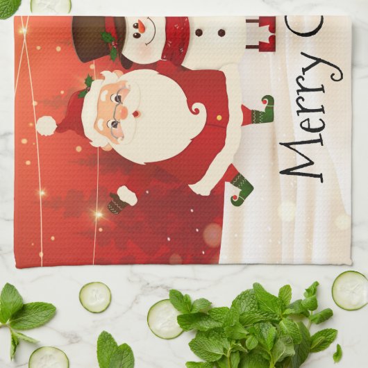 Vrolijk kerstfeest theedoek (Gevouwen)