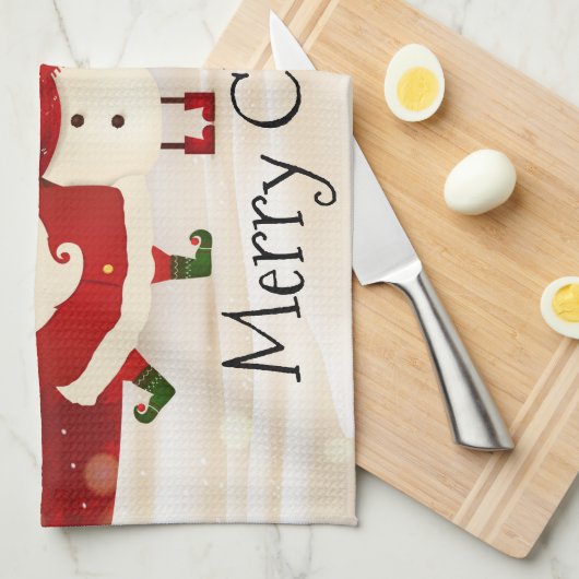 Vrolijk kerstfeest theedoek (Quarter Fold)