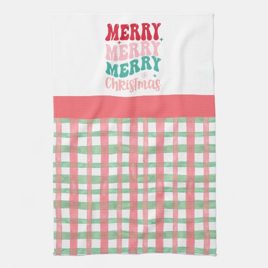 Vrolijk kerstfeest theedoek (Verticaal)