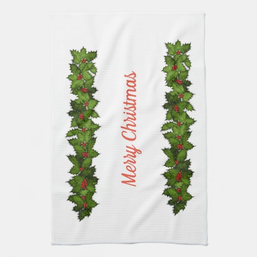 Vrolijk kerstfeest theedoek (Verticaal)