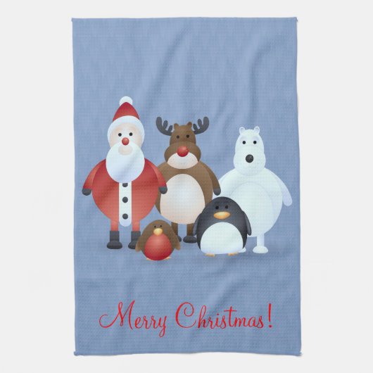 Vrolijk kerstfeest theedoek (Verticaal)