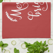 vrolijk kerstfeest theedoek (Gevouwen)