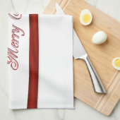 Vrolijk kerstfeest theedoek (Quarter Fold)