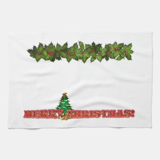 Vrolijk kerstfeest theedoek (Horizontaal)