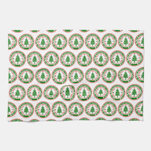 Vrolijk kerstfeest theedoek (Horizontaal)