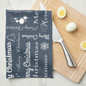 Vrolijk kerstfeest theedoek (Quarter Fold)