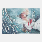 Vrolijk kerstfeest theedoek (Horizontaal)