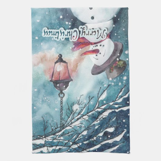 Vrolijk kerstfeest theedoek (Verticaal)