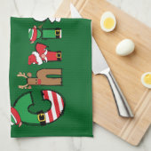 Vrolijk kerstfeest theedoek (Quarter Fold)