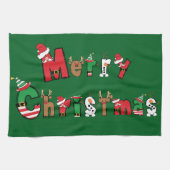 Vrolijk kerstfeest theedoek (Horizontaal)