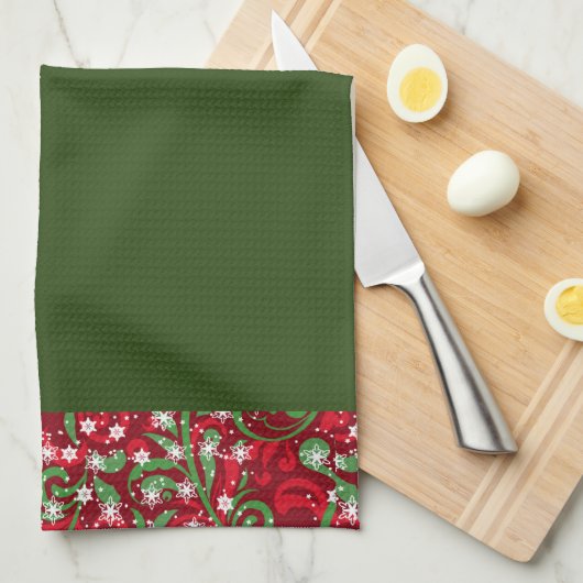 Vrolijk kerstfeest theedoek (Quarter Fold)