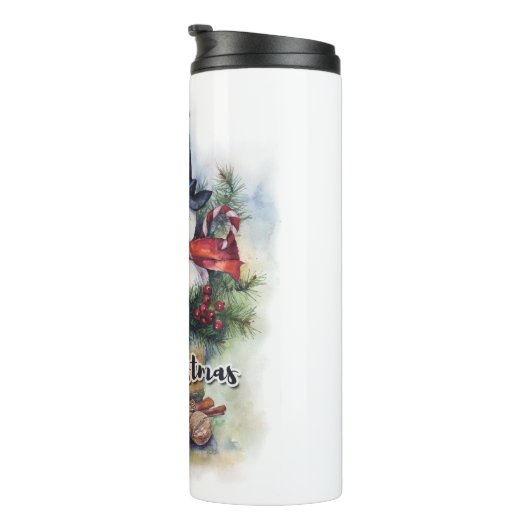 Vrolijk kerstfeest thermosbeker (Geroteerd rechts)
