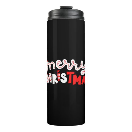 Vrolijk kerstfeest thermosbeker (Voorkant)